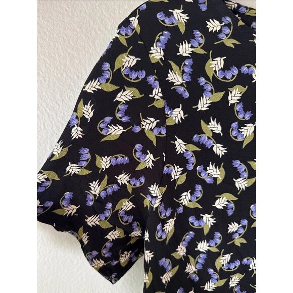 Carole Little Purple Floral Top Women’s Petite Size 8P Blouse Short Sleeve VTG - Picture 4 of 8